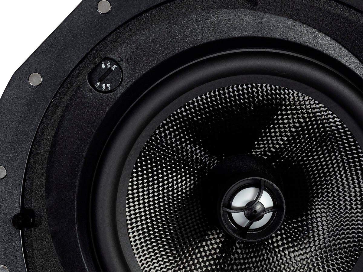 Monoprice 2-Way Carbon Fiber In-Ceiling & In-Wall Speakers - High-Quality Home Theater Audio System for Immersive Movie Nights and Music Listening