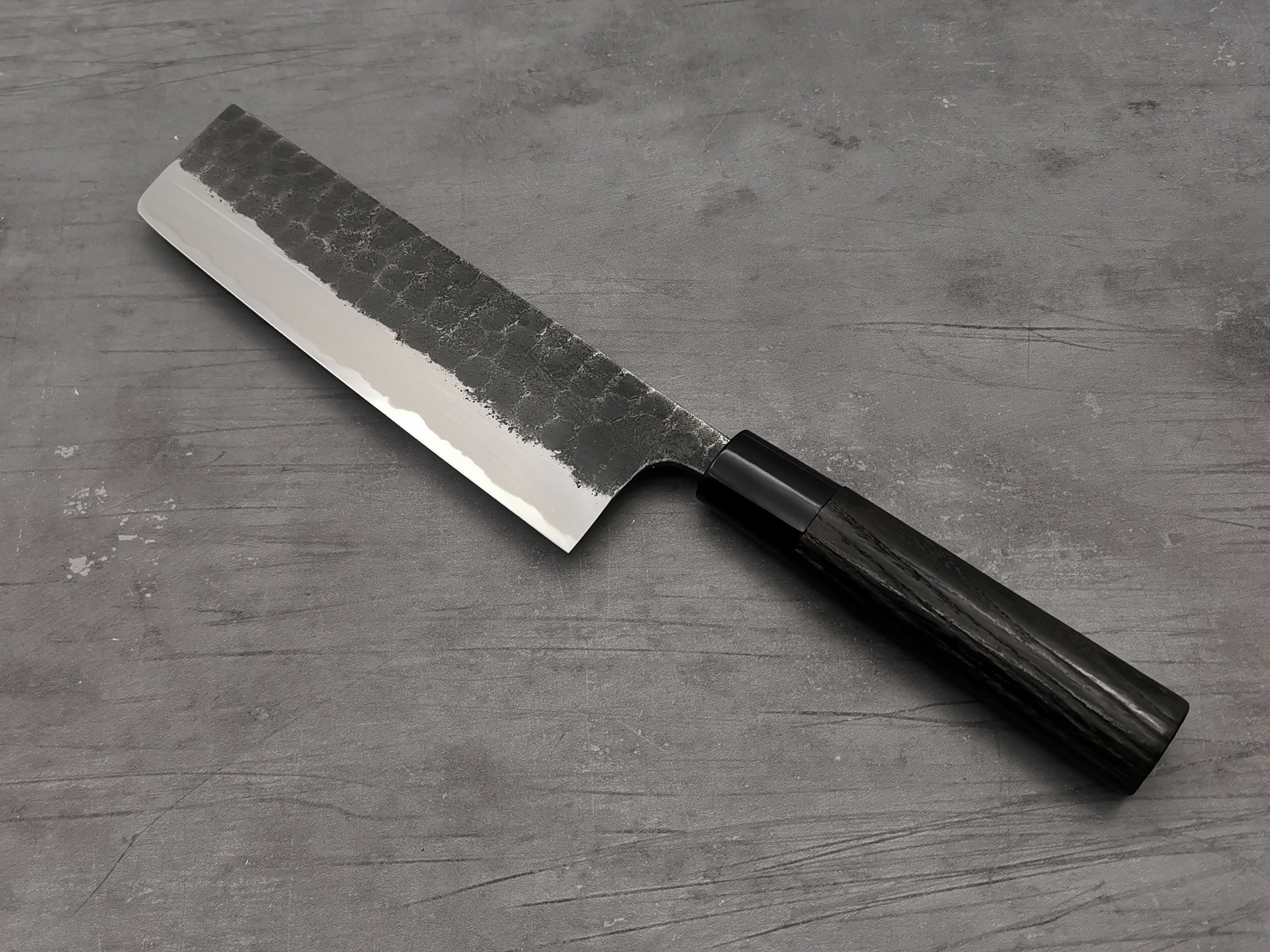 Premium Toshihiro Wakui V2 Tsuchime Nakiri Knife - Handcrafted Japanese Damascus Steel Kitchen Knife for Slicing, Dicing & Chopping Vegetables - Perfect for Home Chefs & Professional Cooks