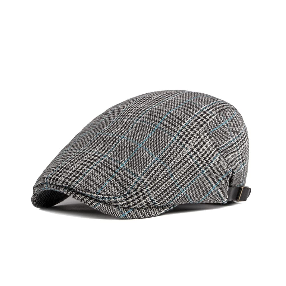 WITHMOONS Adjustable Cotton Tweed Newsboy Cap - Vintage Ivy Flat Hat for Men & Women - Irish Cabbie Style Gatsby Golf Hat YZ30108 - Perfect for Golf, Outdoor Activities & Fashion Accessories