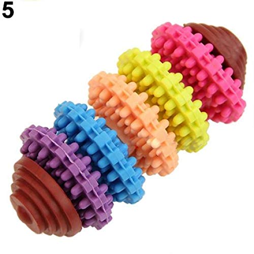 Durable Rubber Chew Toy Roller for Dogs & Puppies - Colorful Dental Teething Toy for Healthy Teeth & Gums - Perfect for Aggressive Chewers, Puppy Teething Relief & Interactive Playtime