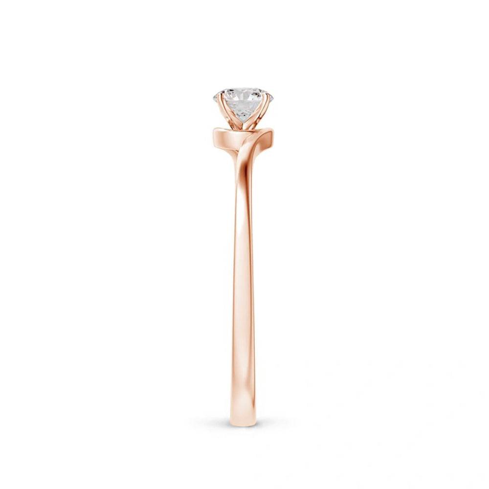 Classic Solitaire Round Lab Grown Diamond Twist Promise Ring for Women - Elegant Engagement, Anniversary & Wedding Jewelry Gift