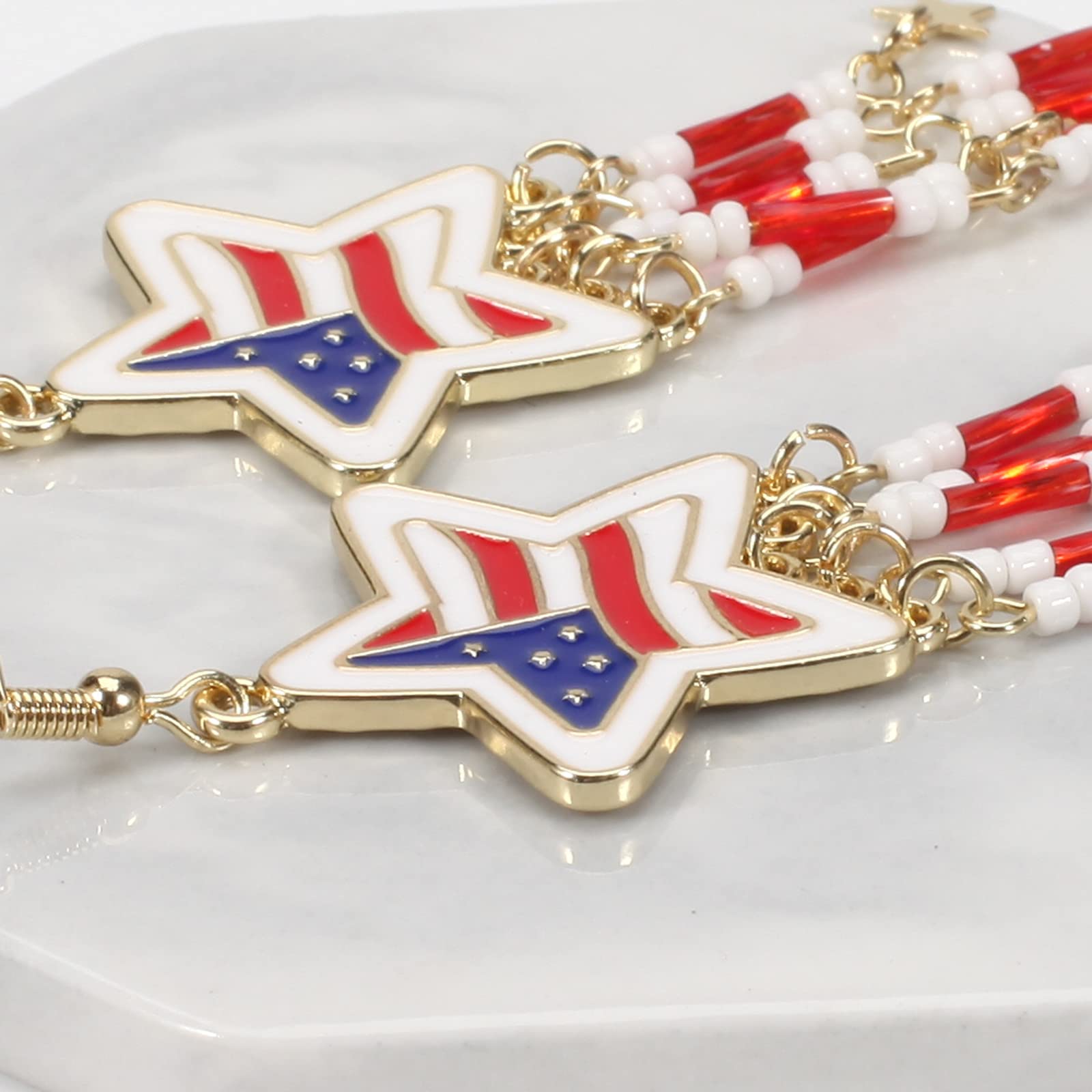 4th of July Independence Day Earrings | Halloween Drop Dangle Earrings for Women | Gothic Costume Party Jewelry | Holiday Festive Gift for Her | Perfect for Patriotic Celebrations, Halloween Parties & Special Occasions