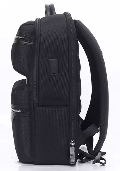 Travelite TL240915 15.6 Inch Laptop Backpack with USB Charging Port - Black | Water-Resistant College Backpack for Men & Women | Perfect for Work, School & Travel