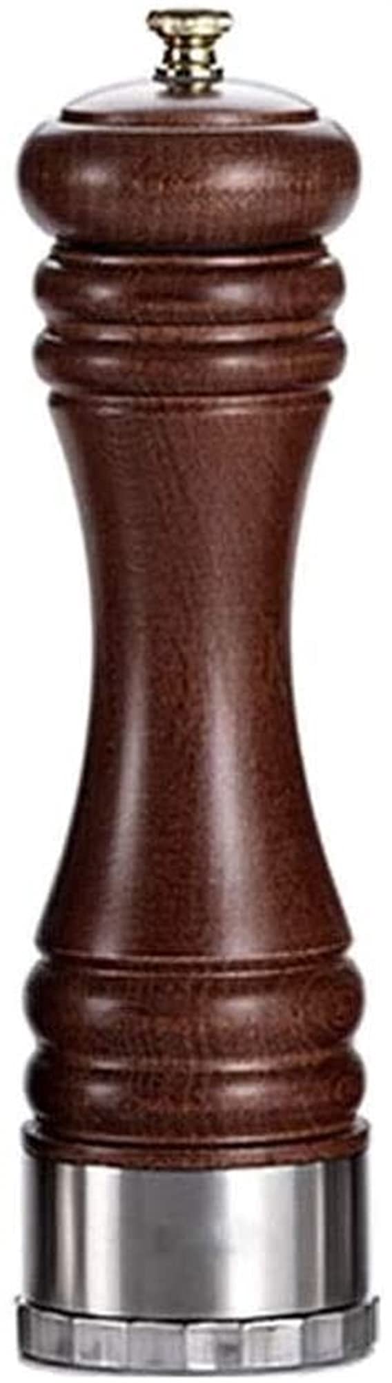 Premium Oak Wooden Salt and Pepper Grinder Set with Ceramic Rotor - Adjustable Coarseness, Includes Cleaning Brush & Wood Stand - Perfect for Kitchen, Dining Table, and Gourmet Cooking