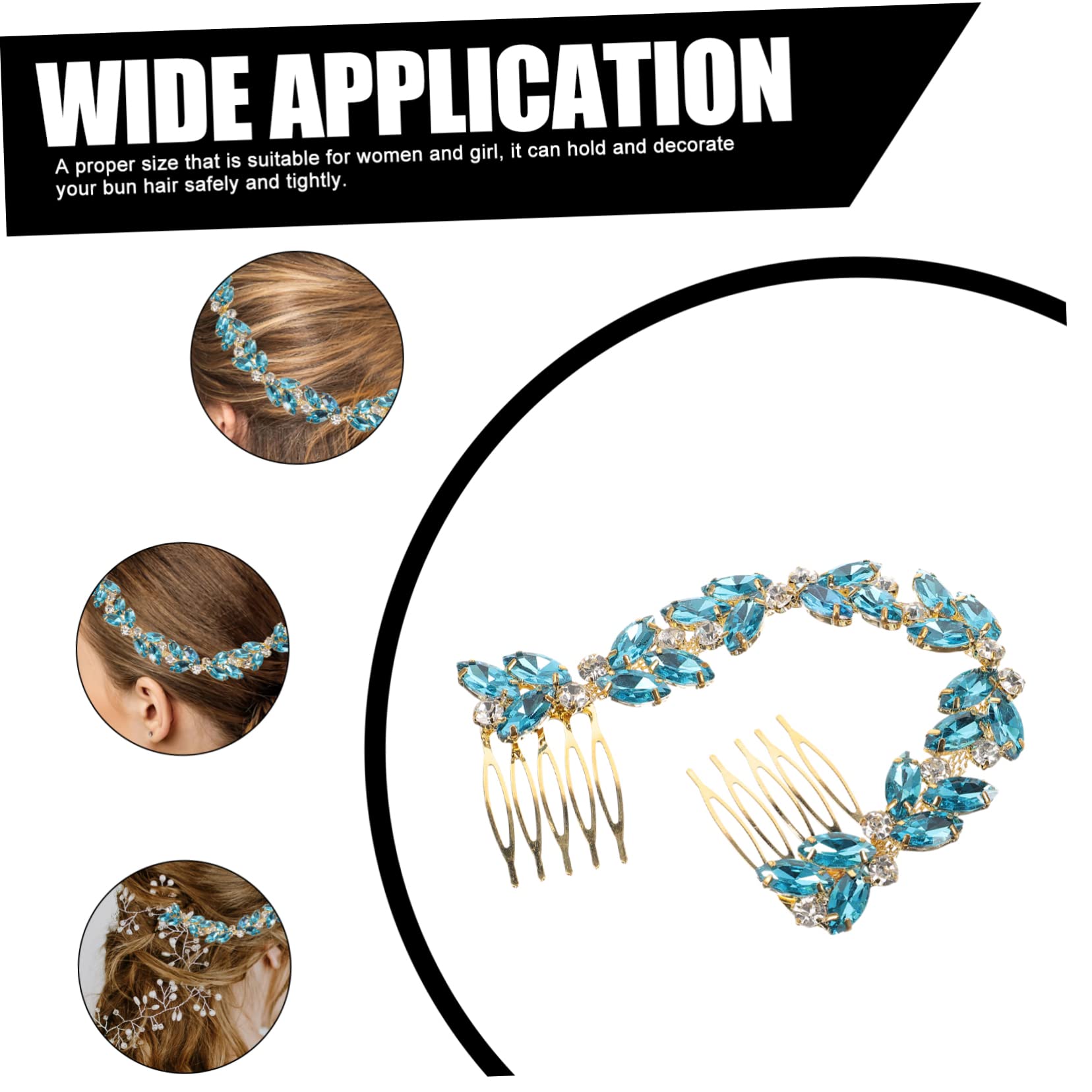 EXCEART 5-Piece Rhinestone Hair Comb Set - Crystal Leaf Hair Forks, Bridal Headpieces, Alloy Hair Clips for Wedding, Bridesmaid & Special Occasions | Perfect for Updos, Side Styling & Formal Events
