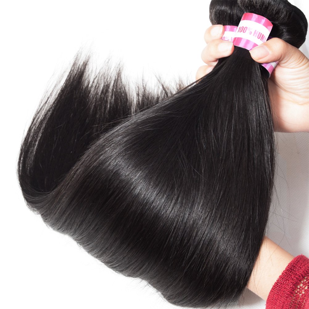 Premium 9A Brazilian Virgin Unprocessed Straight Human Hair Bundles - 3 Bundles (24