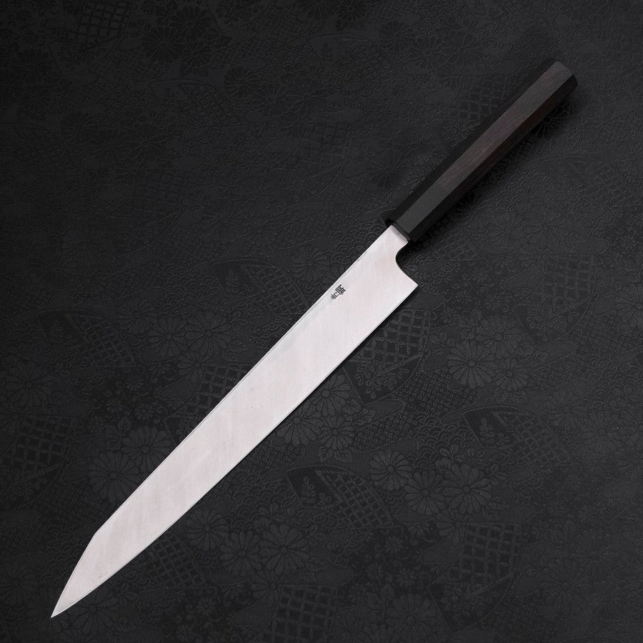 Premium Yanagi Kiritsuke Japanese Chef Knife - Blue Steel #2 Kurouchi Finish with Buffalo Ebony Handle 270mm - Perfect for Sushi, Sashimi & Precision Meat Cutting