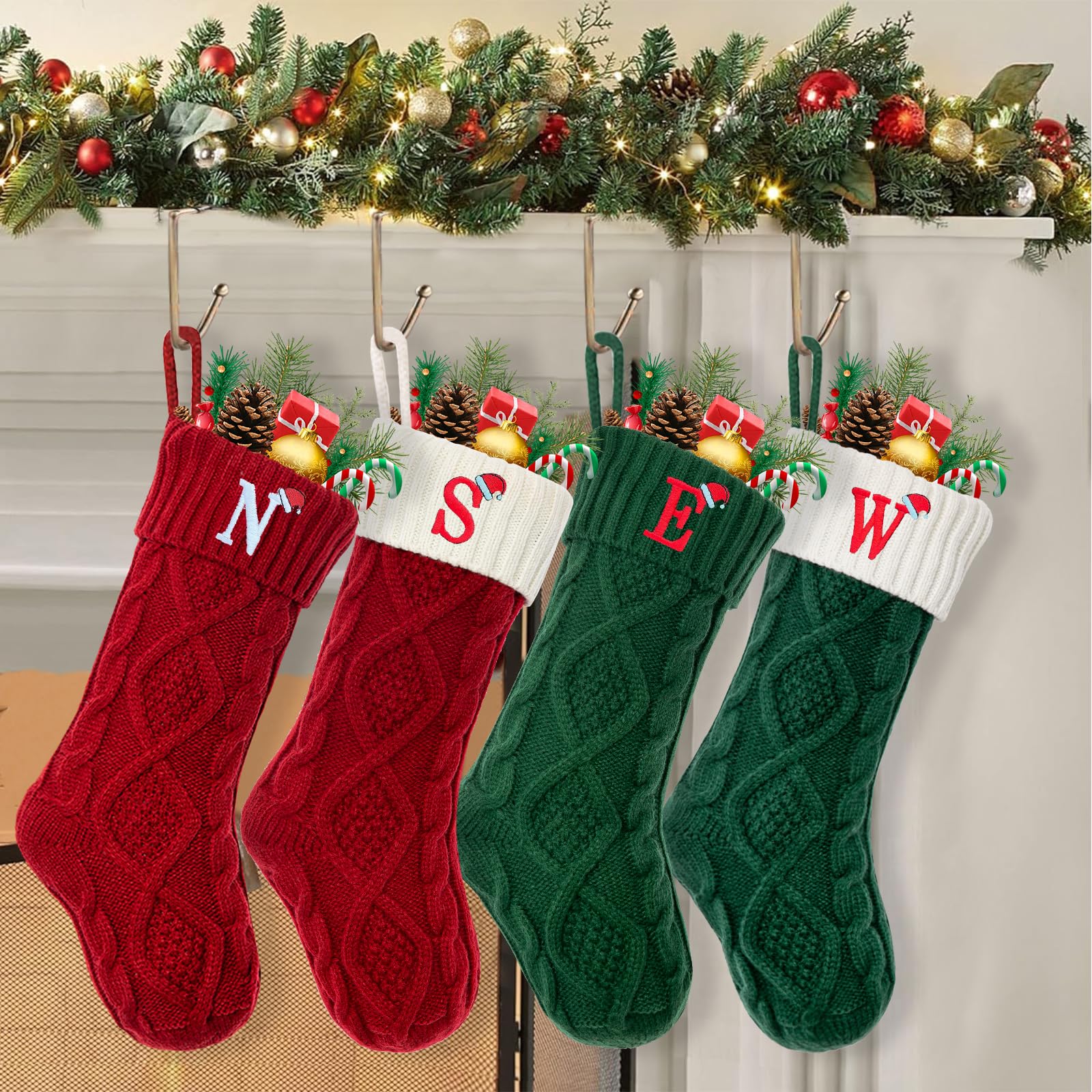 Personalized Christmas Stockings with Initial 