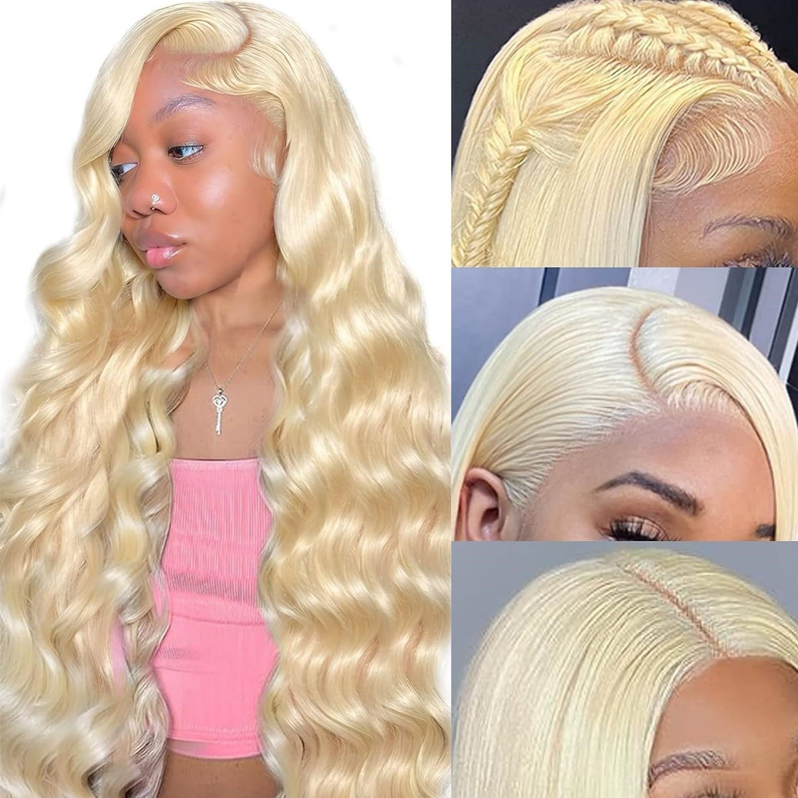 30 Inch 613 Blonde Human Hair Lace Front Wig - 210% Density 13x6 HD Lace Frontal with Pre-Plucked Baby Hair & Body Wave Texture | Perfect for Daily Wear, Cosplay, and Special Occasions