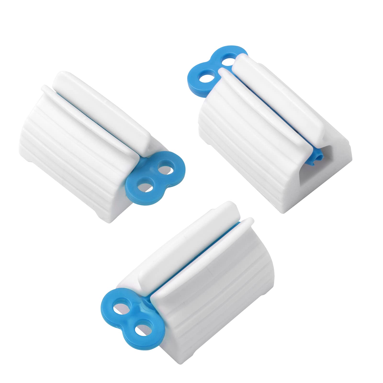 3-Pack Rolling Tube Toothpaste Squeezer & Holder Stand - Space-Saving Bathroom Organizer (Blue) - Perfect for Small Bathrooms, Travel & Vanity Organization