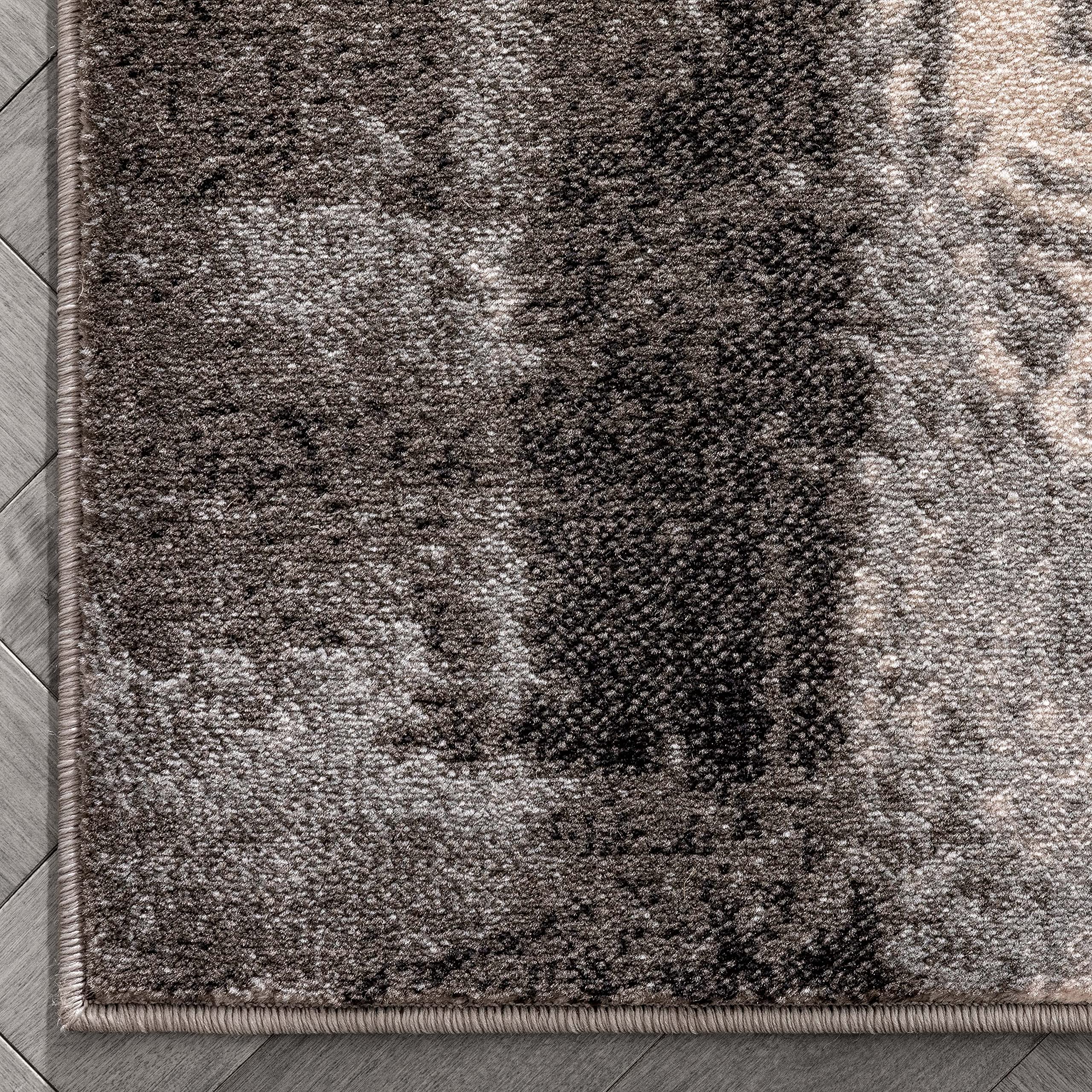 Well Woven Barclay Kalia Grey Black Abstract Modern Runner Rug 2'3