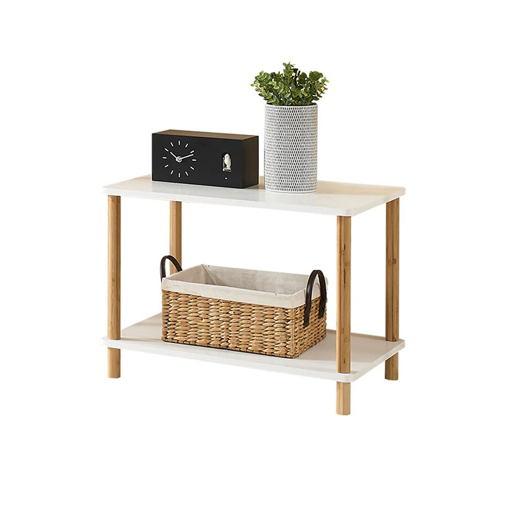 TOMYEUS Printer Stand with Storage Shelf - MDF & Bamboo Home Office Organizer for Printer, Fax Machine, Books & Kitchen Supplies | Space-Saving Desk Solution for Small Offices & Home Workspaces (Color A)