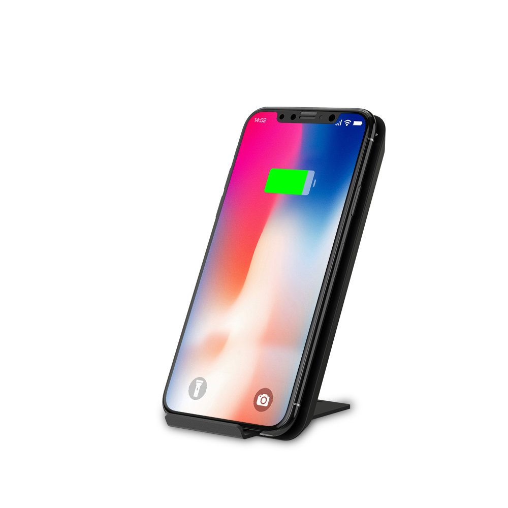 Mcdodo 10W Fast Wireless Charger Stand/Pad - Compatible with iPhone X, 8/8 Plus, Samsung Galaxy S8/S8+/S7/S7 Edge/S6 Edge+, Nexus 5/6/7 & Qi-Enabled Devices | LED Indicator | Fast Charging | Perfect for Home, Office & Nightstand Use (Black)