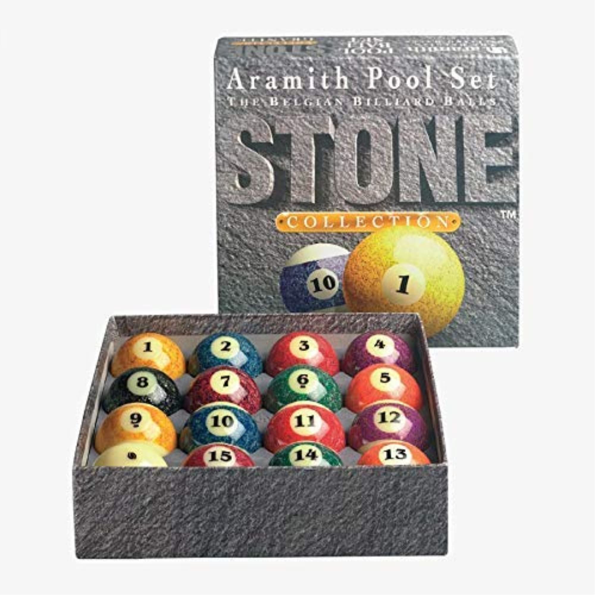 Aramith Premium Stone Collection Pool and Billiard Ball Set - Professional Tournament Quality for Home Game Rooms and Bars