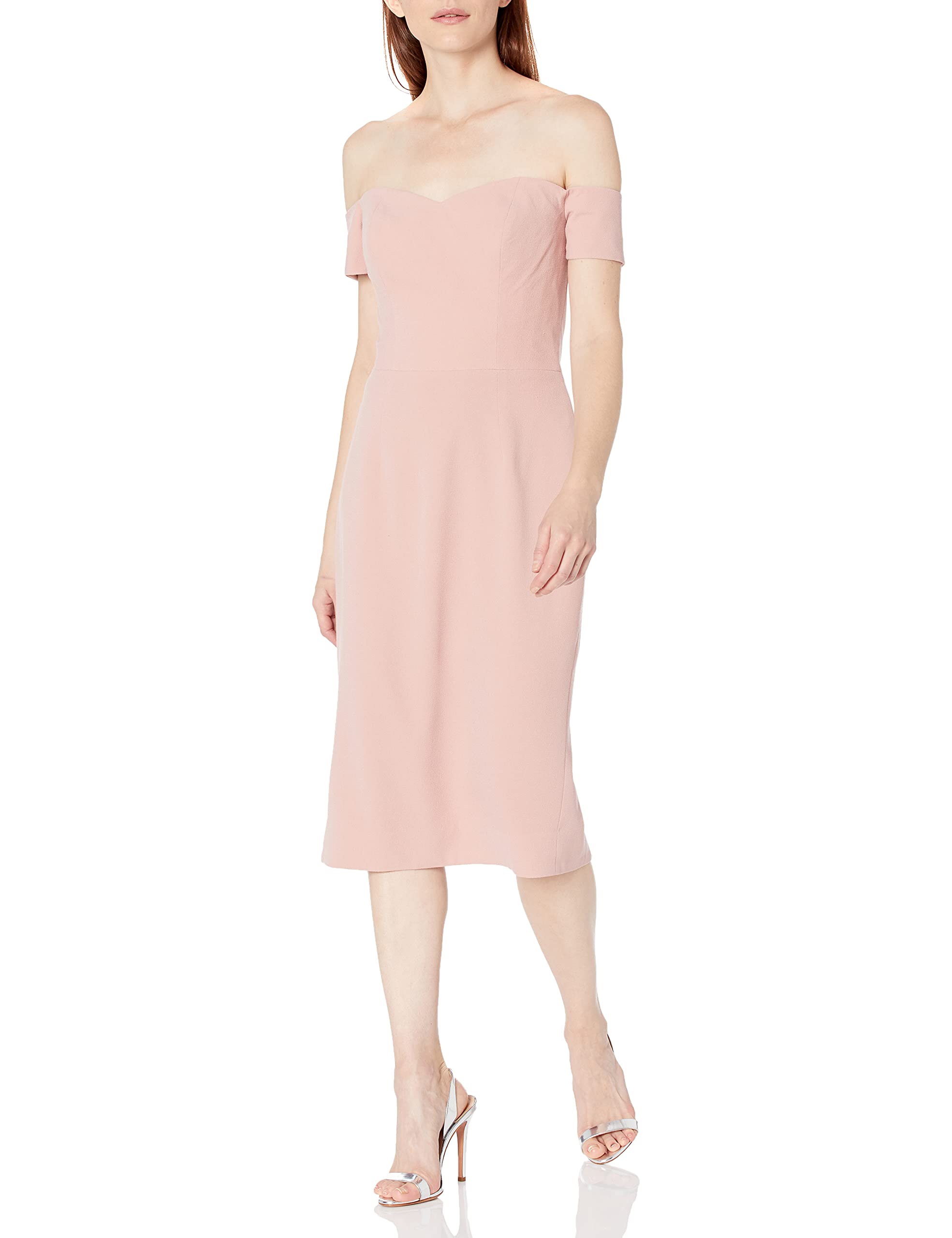 Dress the Population Women's Bailey Off The Shoulder Sweetheart Bodycon Midi Sheath Dress - Elegant Cocktail Party & Wedding Guest Dress for Special Occasions