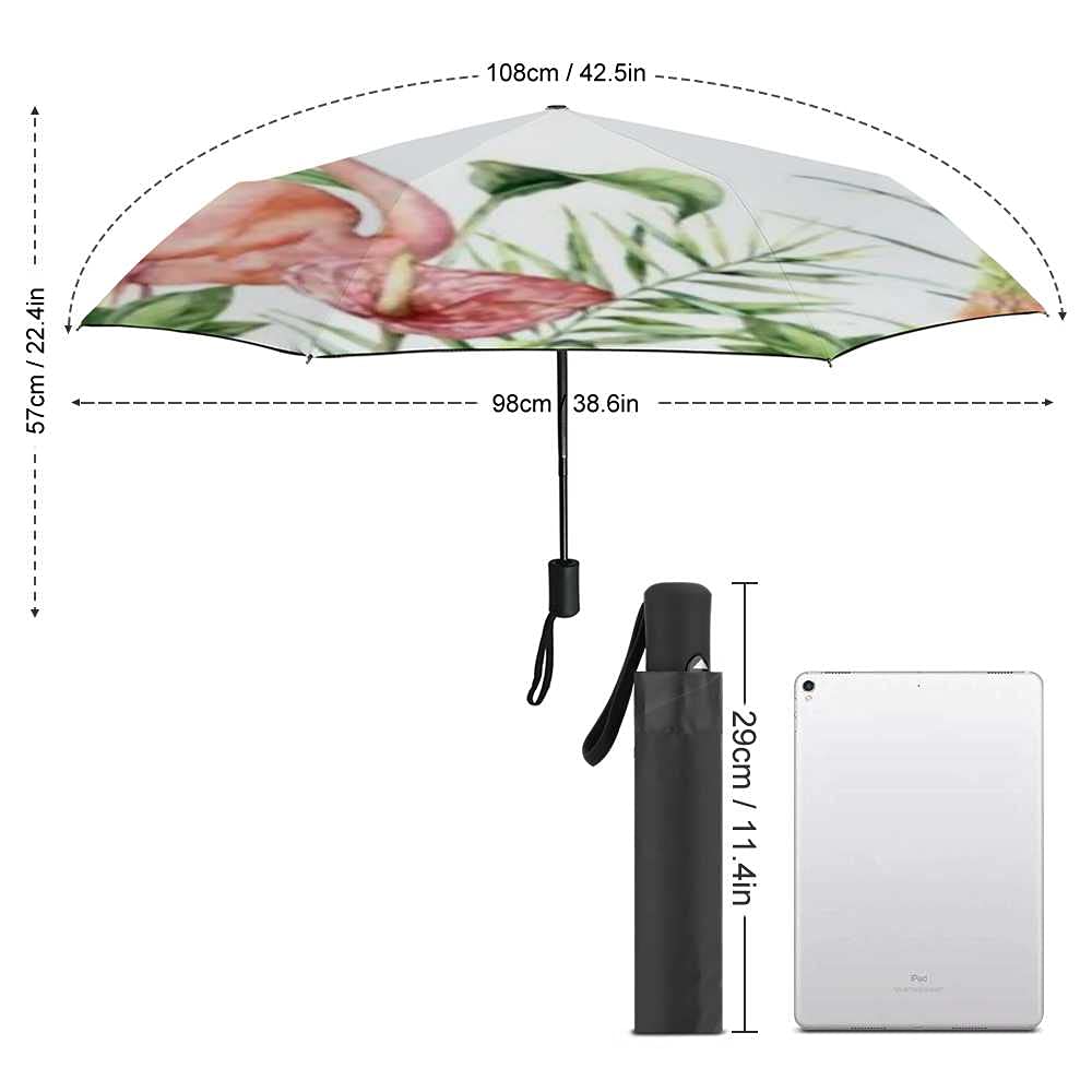 Windproof Travel Umbrella - Compact Automatic Open/Close Folding Umbrella with Watercolor Cow Print - Lightweight Rain & Golf Umbrella for Men & Women - Perfect for Commuting, Traveling, and Outdoor Activities