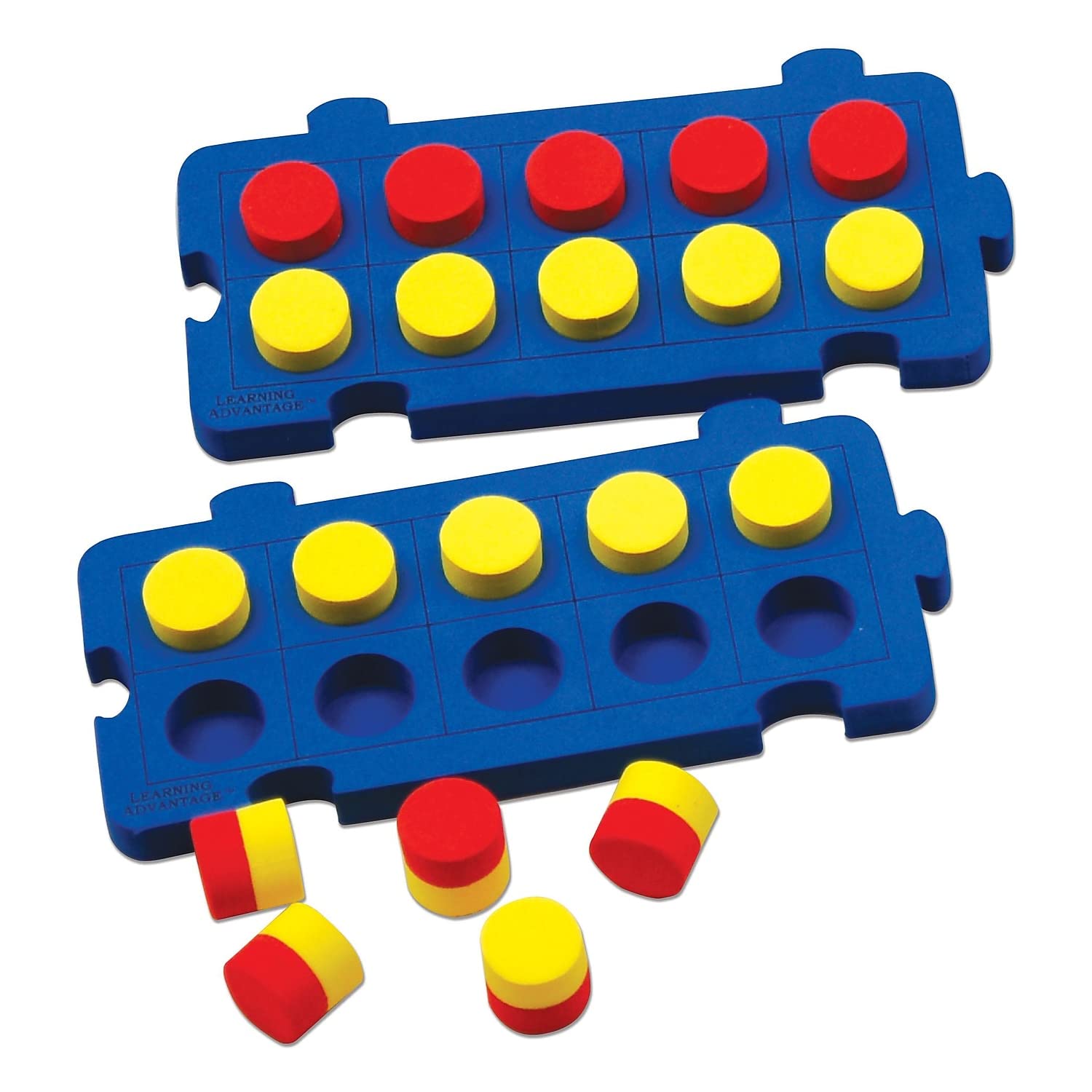 Learning Advantage 7409 10 Frames Foam Math Manipulatives - Set of 4 for Kindergarten to 5th Grade (Ages 5-11) - Hands-On Counting & Number Sense Activities for Classroom & Homeschool Learning