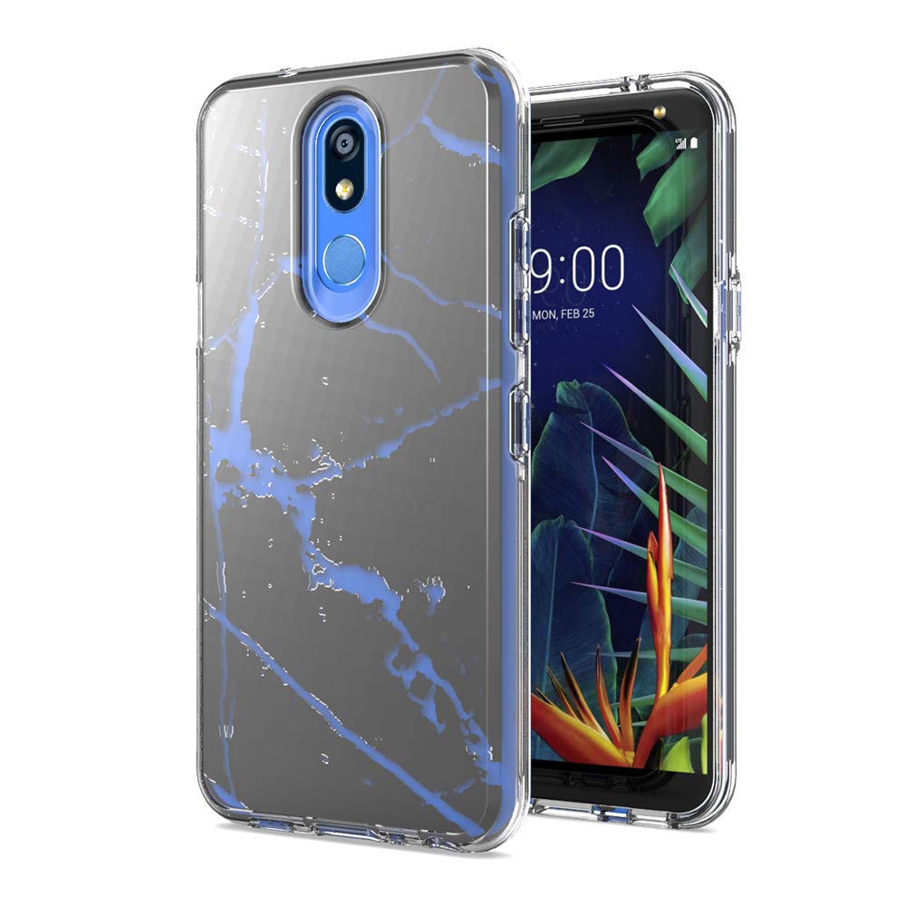 Z-GEN Slim Hybrid Clear TPU Phone Case for LG K40/Harmony 3/Xpression Plus 2 (2019) LM-X420/LG Solo LTE L423DL - Shockproof Protective Cover with Marble Design - Perfect for Work, Travel & Everyday Use