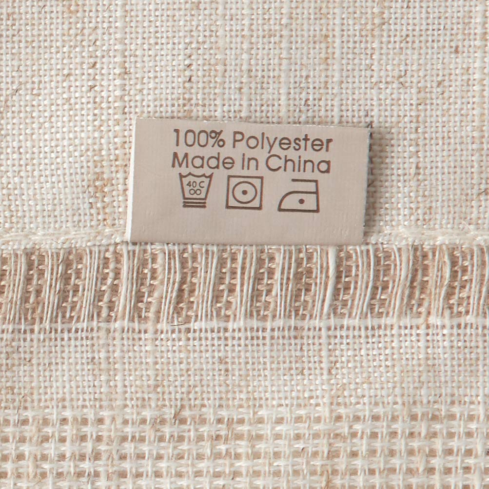 Premium SARO LIFESTYLE Polyester & Linen Blend Toscana Tablecloth - Hemstitch Border, Natural Color, 80 Inch Round - Perfect for Dining Room, Outdoor Patio & Special Occasions