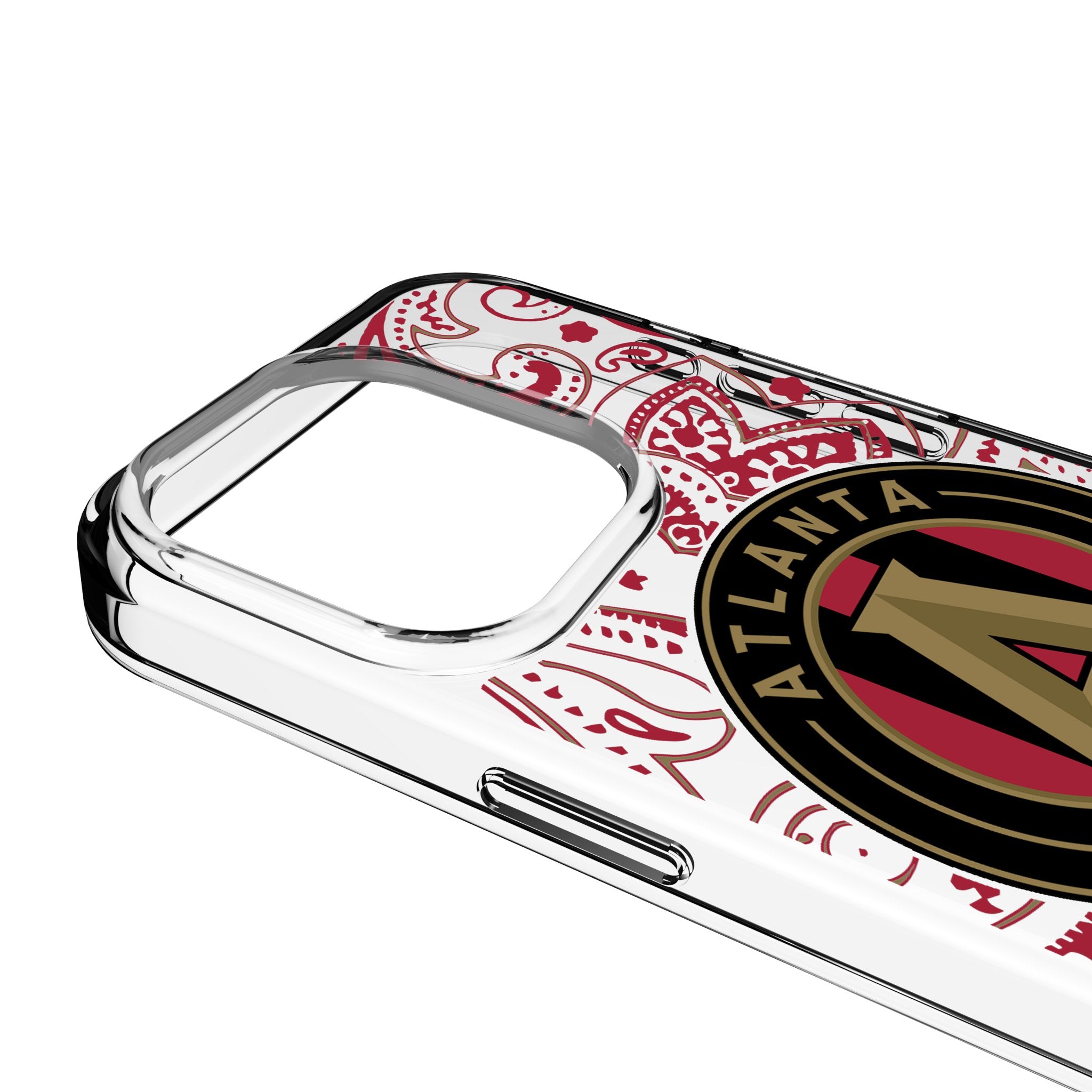 Atlanta United FC Paisley Clear Phone Case for Apple iPhone 14/13/12/11 Pro Max - Slim Protective Cover with Team Logo - Perfect for Fans, Game Days & Everyday Use