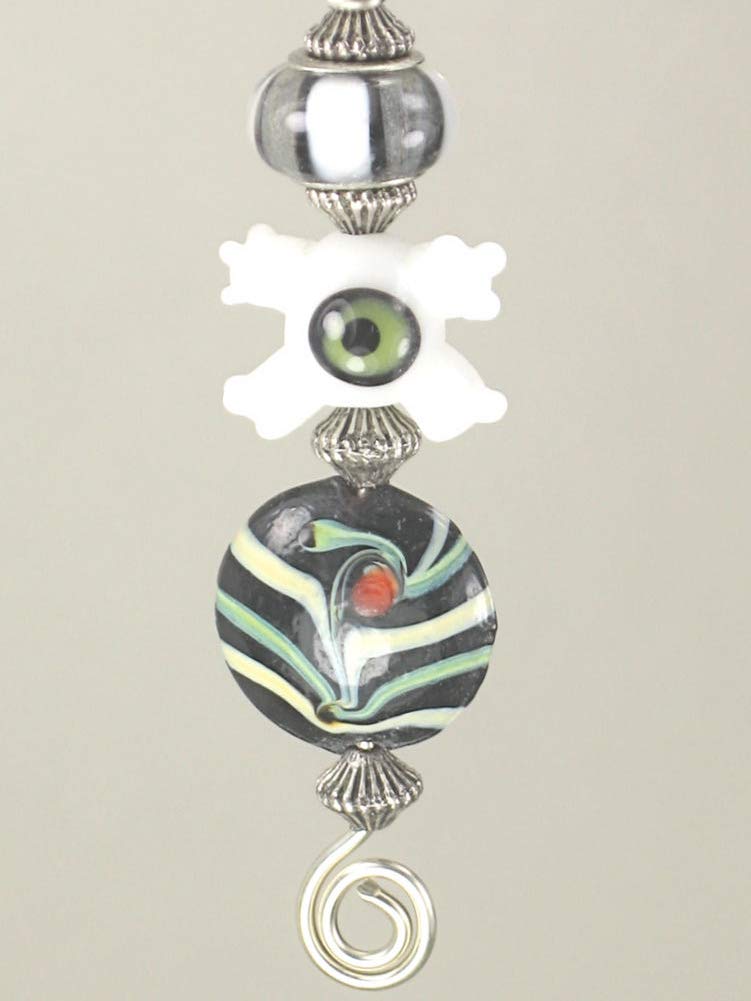Lucky Charm Rear View Mirror Car Accessory - Evil Eye Protection Hanging Ornament in Black, White & Multi Colors | Car Decor & Safety Gift for Drivers