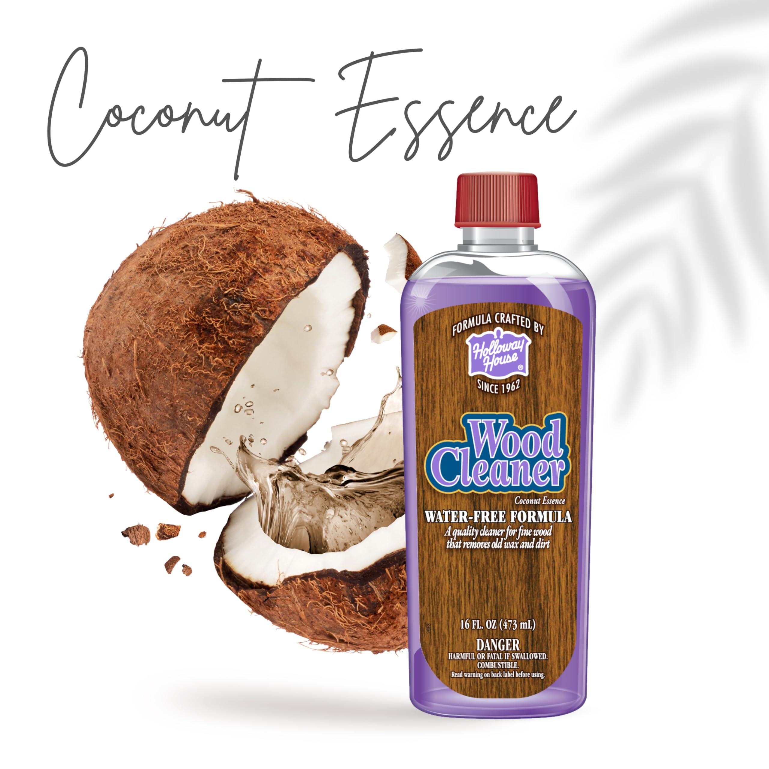 Premium Wood Cleaner with Coconut Scent - 6 Pack (96 Fl Oz) - Safe for Furniture, Floors & Cabinets - Ideal for Home Cleaning & Wood Care