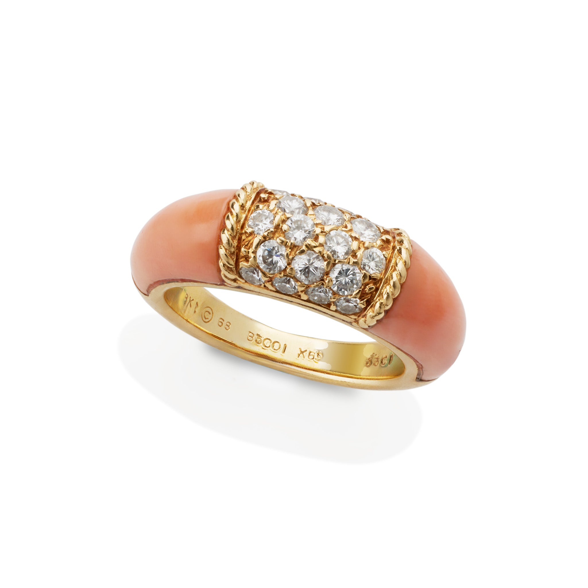 Van Cleef & Arpels Paris Angelskin Coral Ring - Genuine Philippine Coral Jewelry for Women, Luxury Gift for Her, Perfect for Weddings & Special Occasions