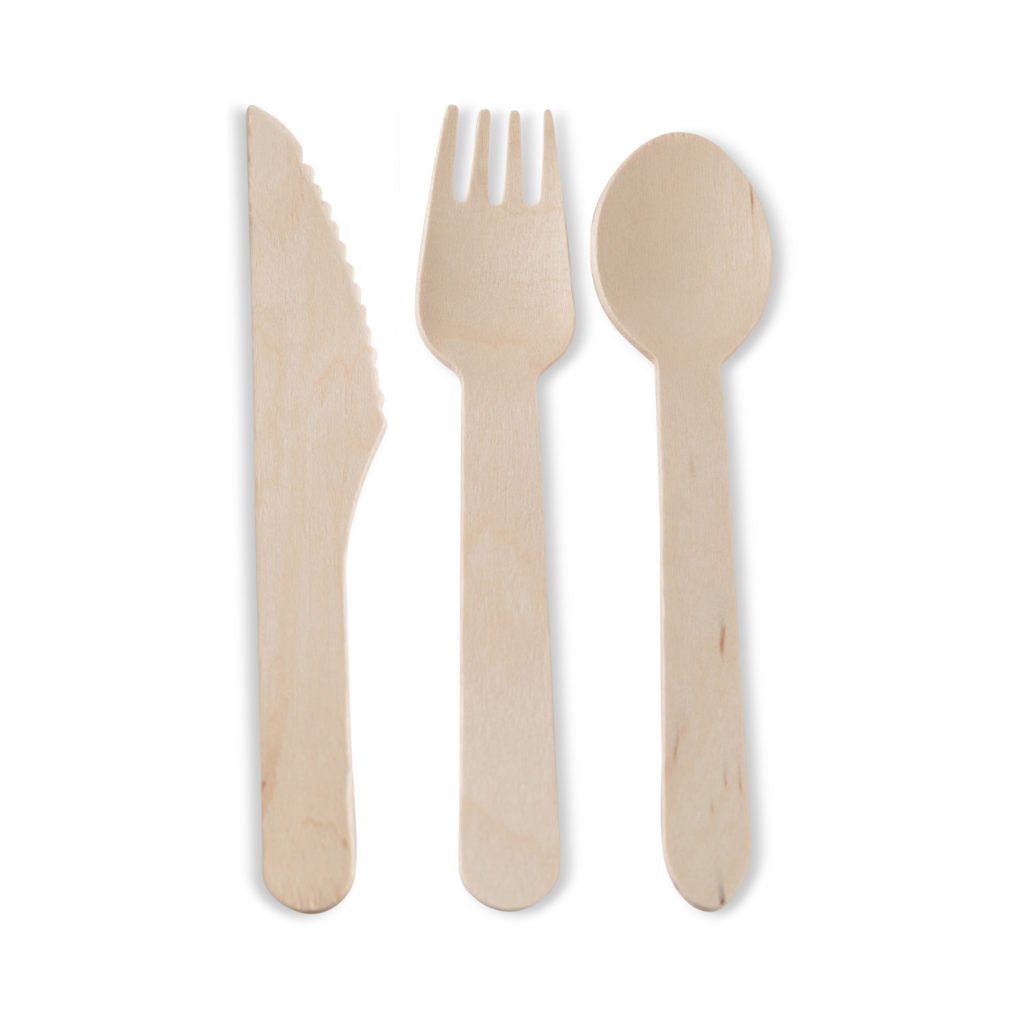 Eco-Friendly Palm Leaf Disposable Cutlery Set - 200 Piece Biodegradable Wooden Utensils for Parties, Picnics & Sustainable Dining