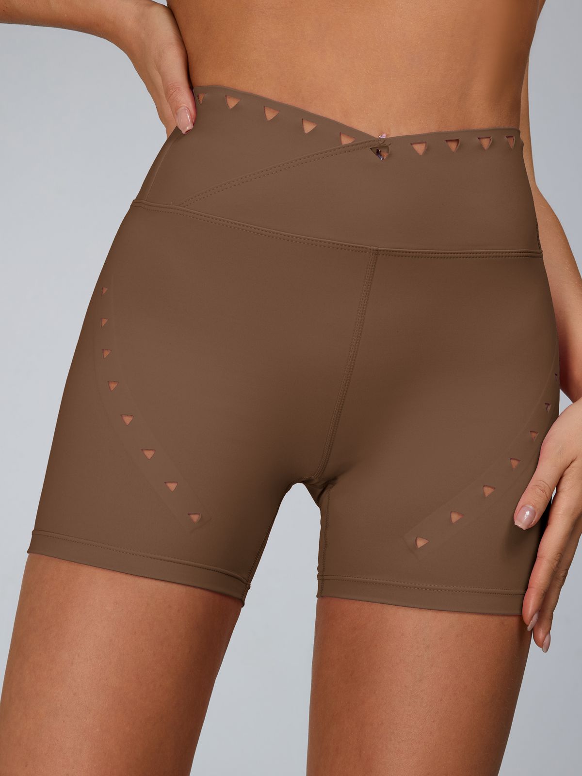 ZASUWA Women's High Waist V-Cut Spandex Booty Shorts for Gym, Workout & Yoga - Sexy & Comfortable Fitness Shorts for Women