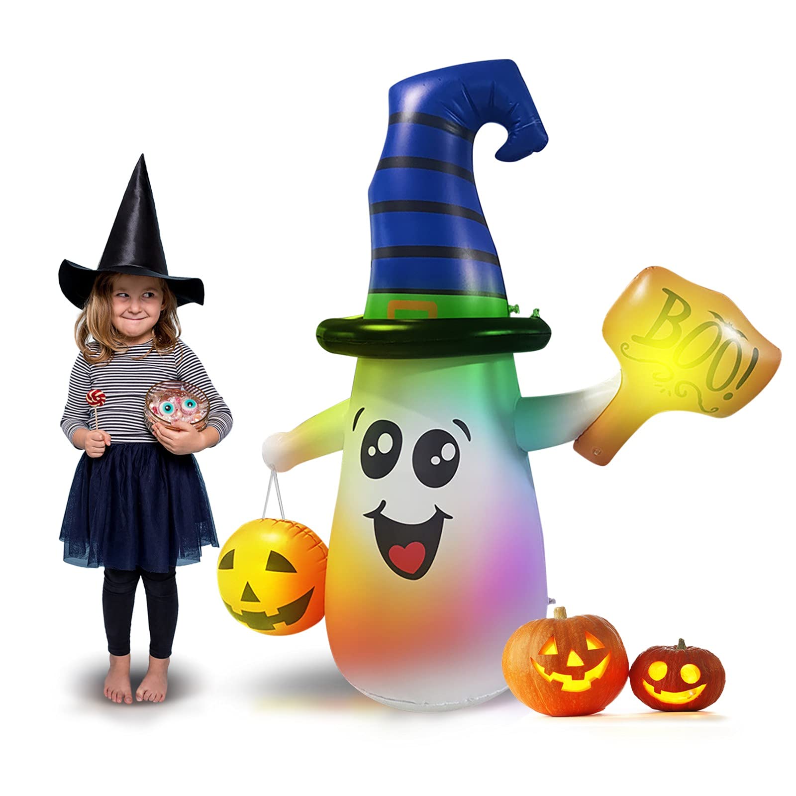 Spooky Halloween Inflatable Ghost Decor - Outdoor & Indoor Holiday Yard Decorations for Garden, Lawn, Party | Haunted House & Halloween Party Decor