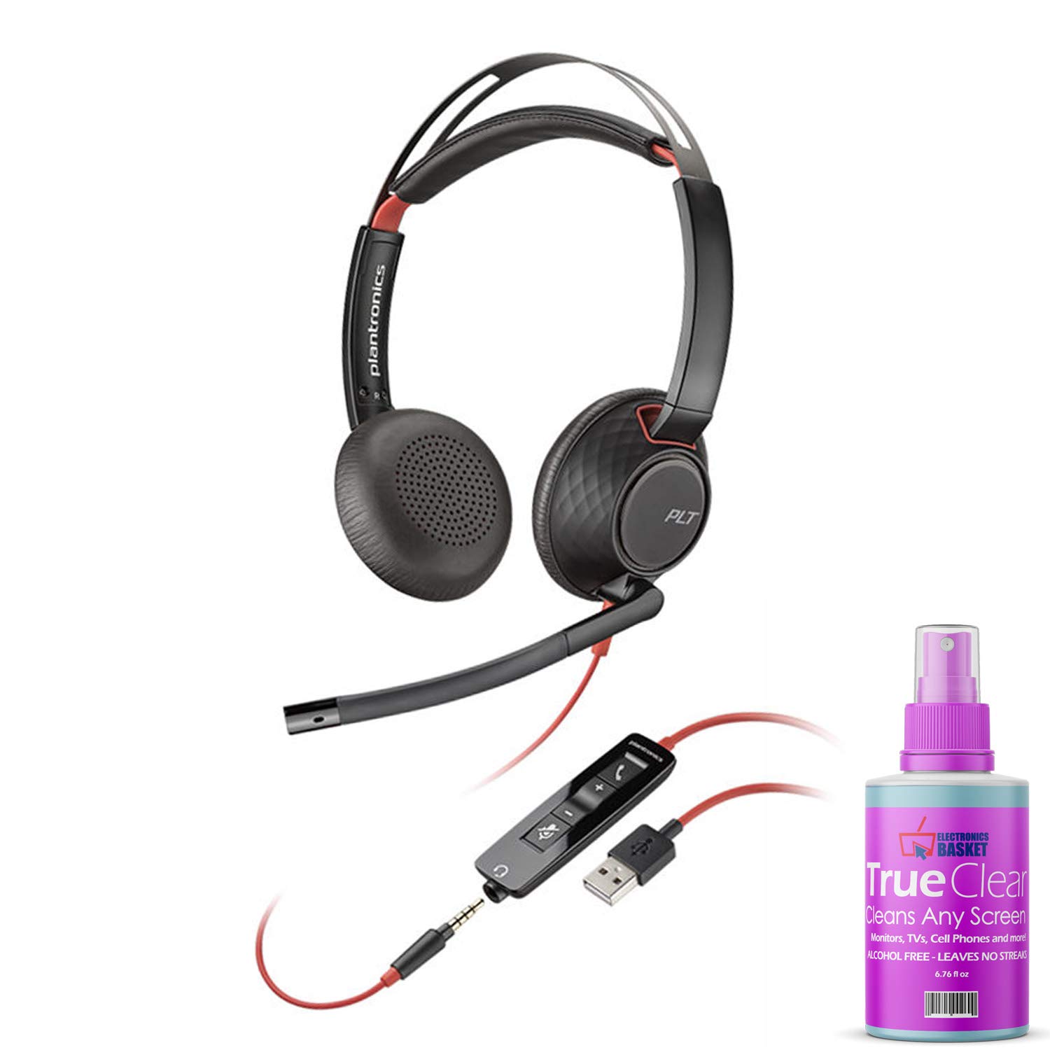 Plantronics Blackwire 5220 USB-A Stereo On-Ear Headset with Noise-Canceling Mic - Office, Call Center & Remote Work Headphones for Clear Calls & Comfort
