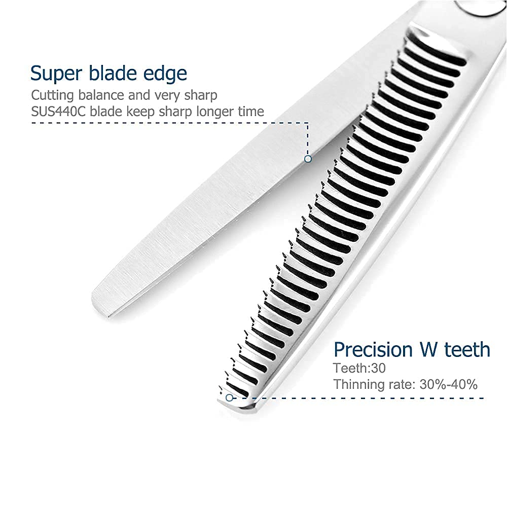 Professional 6 Inch Barber Scissors Set - 440C Stainless Steel Hair Cutting Shears & Thinning Scissors for Salon & Home Use | Precision Hairdressing Tools for Stylists & DIY Haircuts