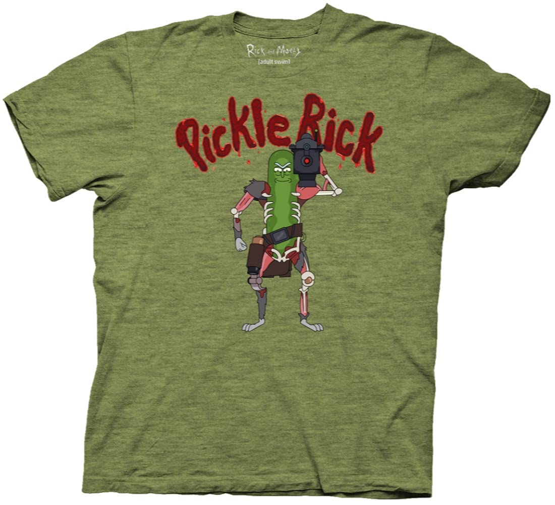 Pickle Rick T-Shirt for Adults - Ripple Junction Official Rick and Morty Graphic Tee | Funny Cartoon TV Show Merchandise | Perfect for Cosplay, Comic Con, and Fan Gifts