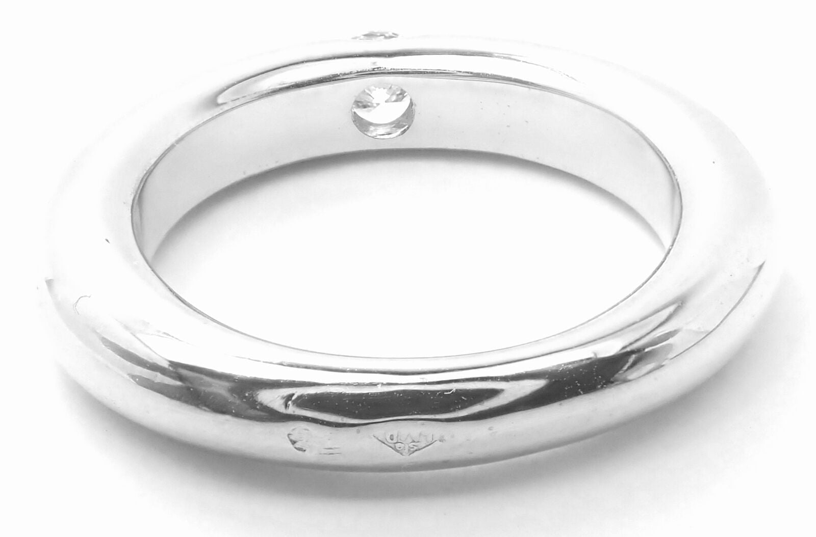 Authentic Cartier 18K White Gold Diamond Ellipse Band Ring Size 53 (US 6.25) - Luxury Wedding, Engagement & Anniversary Jewelry Gift for Women