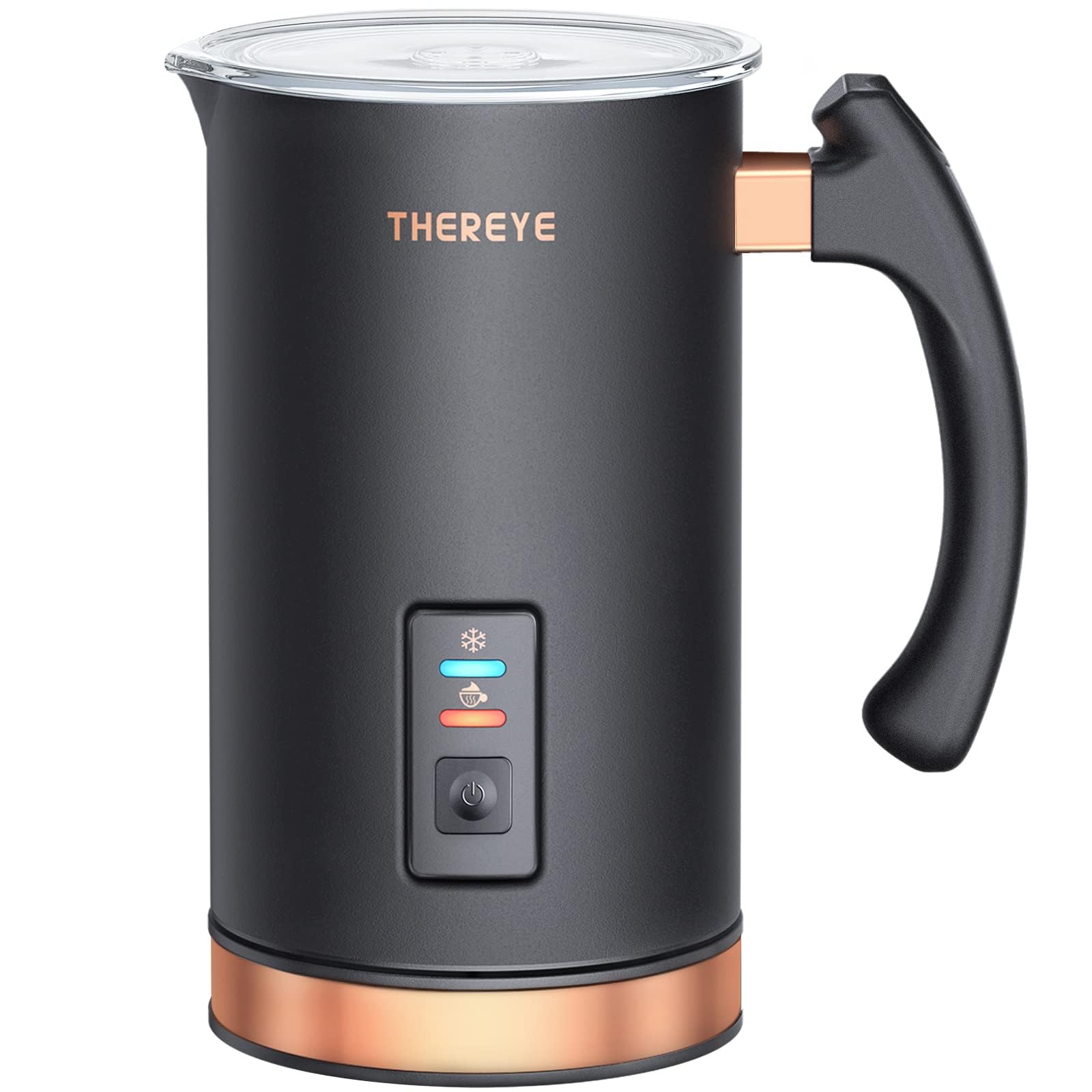 Electric Milk Frother & Steamer - Thereye Automatic Hot & Cold Foam Maker for Latte, Cappuccino, Macchiato - Milk Warmer for Coffee & Hot Chocolate - Perfect for Home Baristas & Coffee Lovers