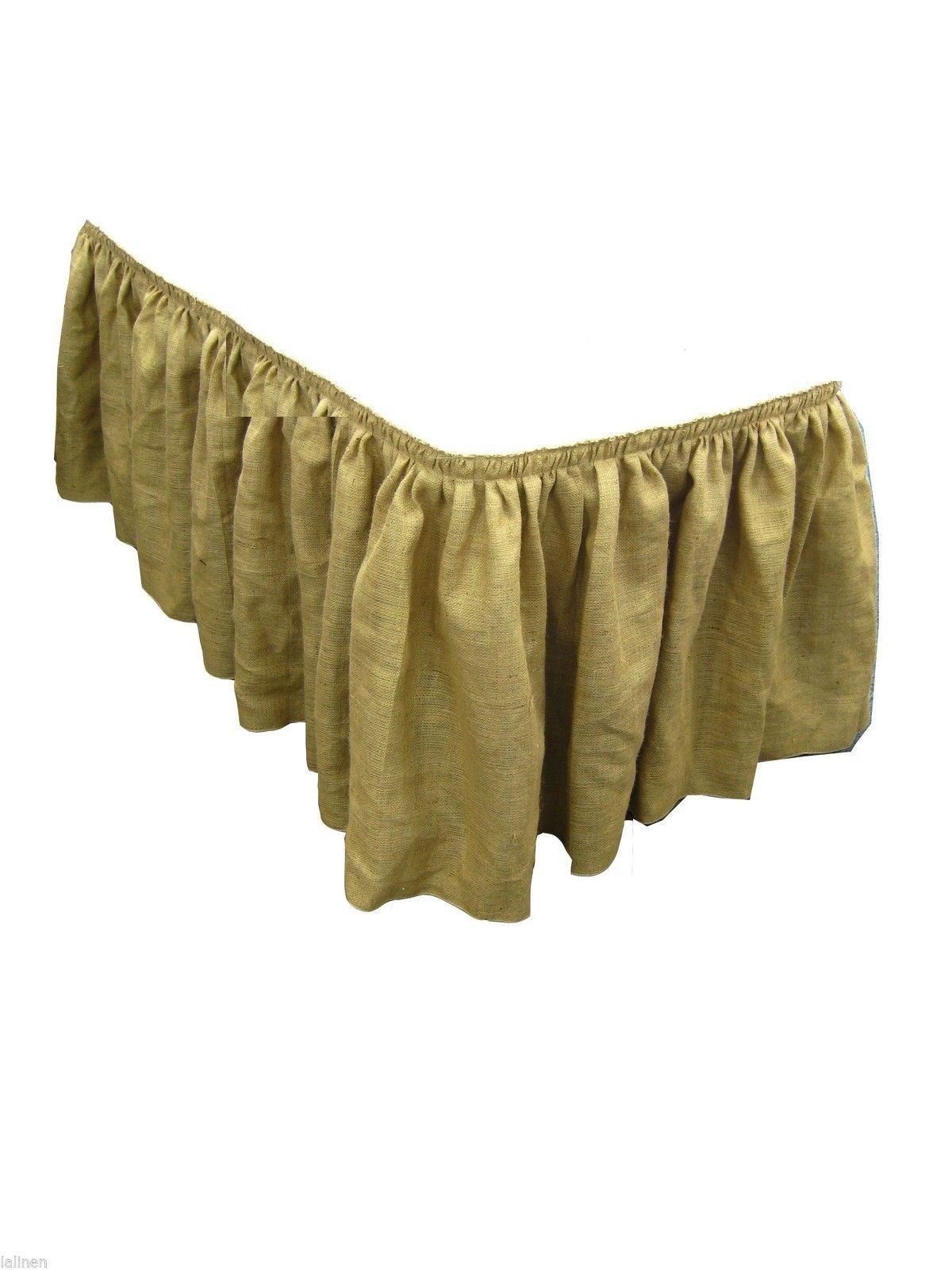 17 Ft. Burlap Table Skirt - 100% Natural Jute Pleated Wedding Table Cover for Rustic, Farmhouse & Outdoor Events - Perfect for Weddings, Parties, Banquets and Decorative Displays
