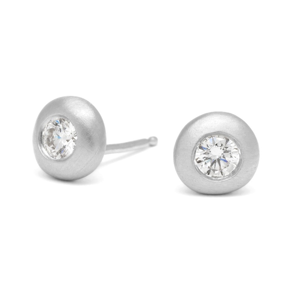 Diamond Bezel Stud Earrings for Women - 14K Gold Plated Cubic Zirconia Earrings | Perfect for Weddings, Parties & Everyday Elegance