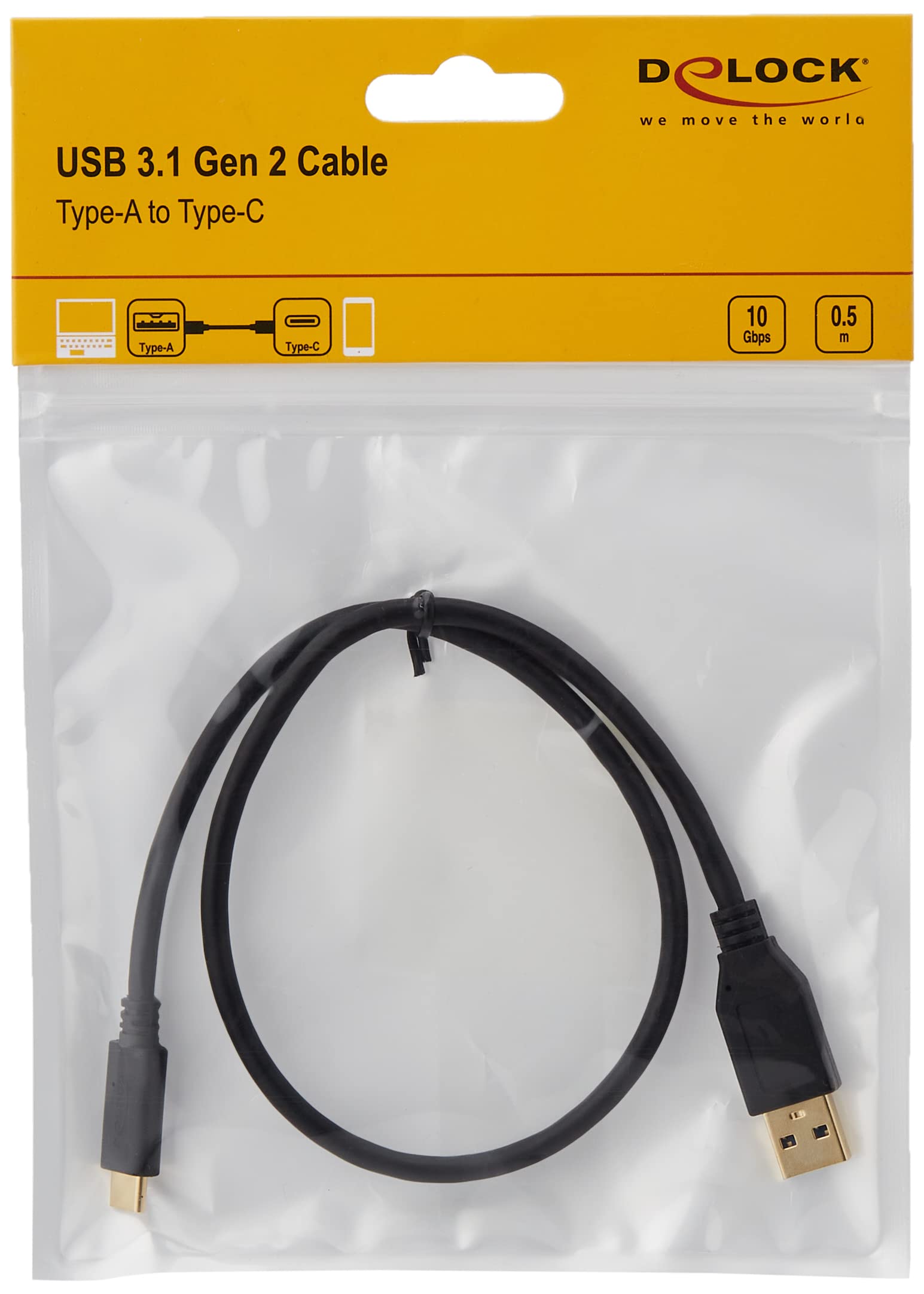 USB 3.1 Gen 2 Cable (10Gbps) A to Type C Fast Charging & Data Sync - 3ft/1m Black - Perfect for Smartphones, Laptops & Gaming Devices