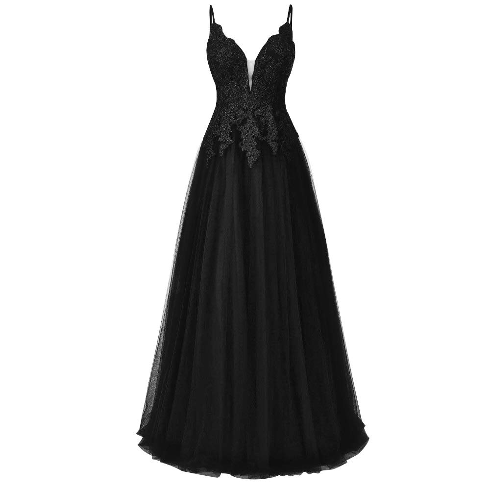 Elegant Lace Prom Dress with V-Neck & Tulle Skirt - Formal Evening Gown for Homecoming, Wedding, and Special Occasions