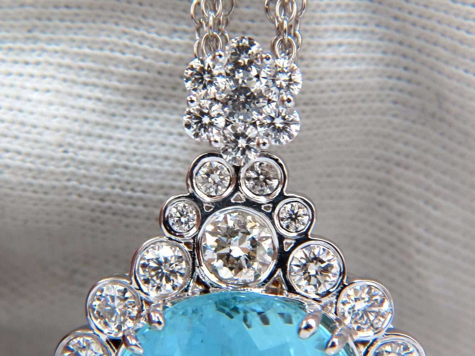 33.71CT GIA Certified Natural Blue Aquamarine Diamond Necklace - Elegant Jewelry for Women, Perfect for Weddings, Anniversaries & Special Occasions