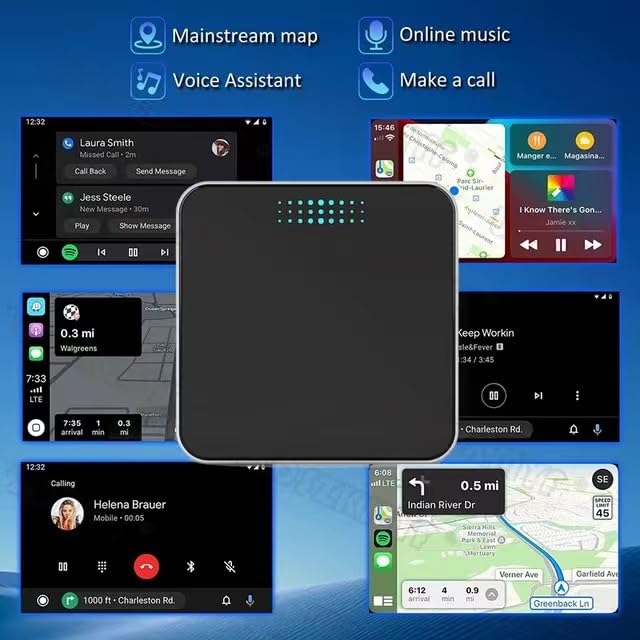 iPhone 13 Pro/Pro Max Camera Lens Protector & Wireless CarPlay/Android Auto Adapter - 2024 OEM Style USB A/C Compatible for Seamless Car Connectivity | Perfect for Road Trips & Daily Commutes