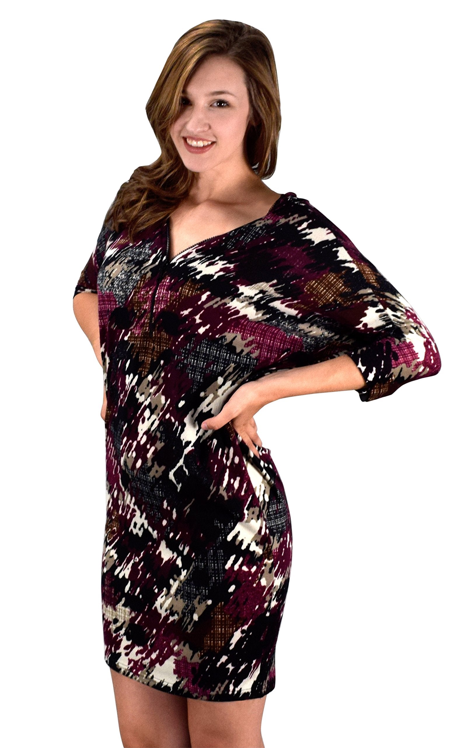 Women's Oversized Batwing Dolman Dress - Flowy Summer Pullover for Casual Wear, Beach Cover-Up & Boho Outfits