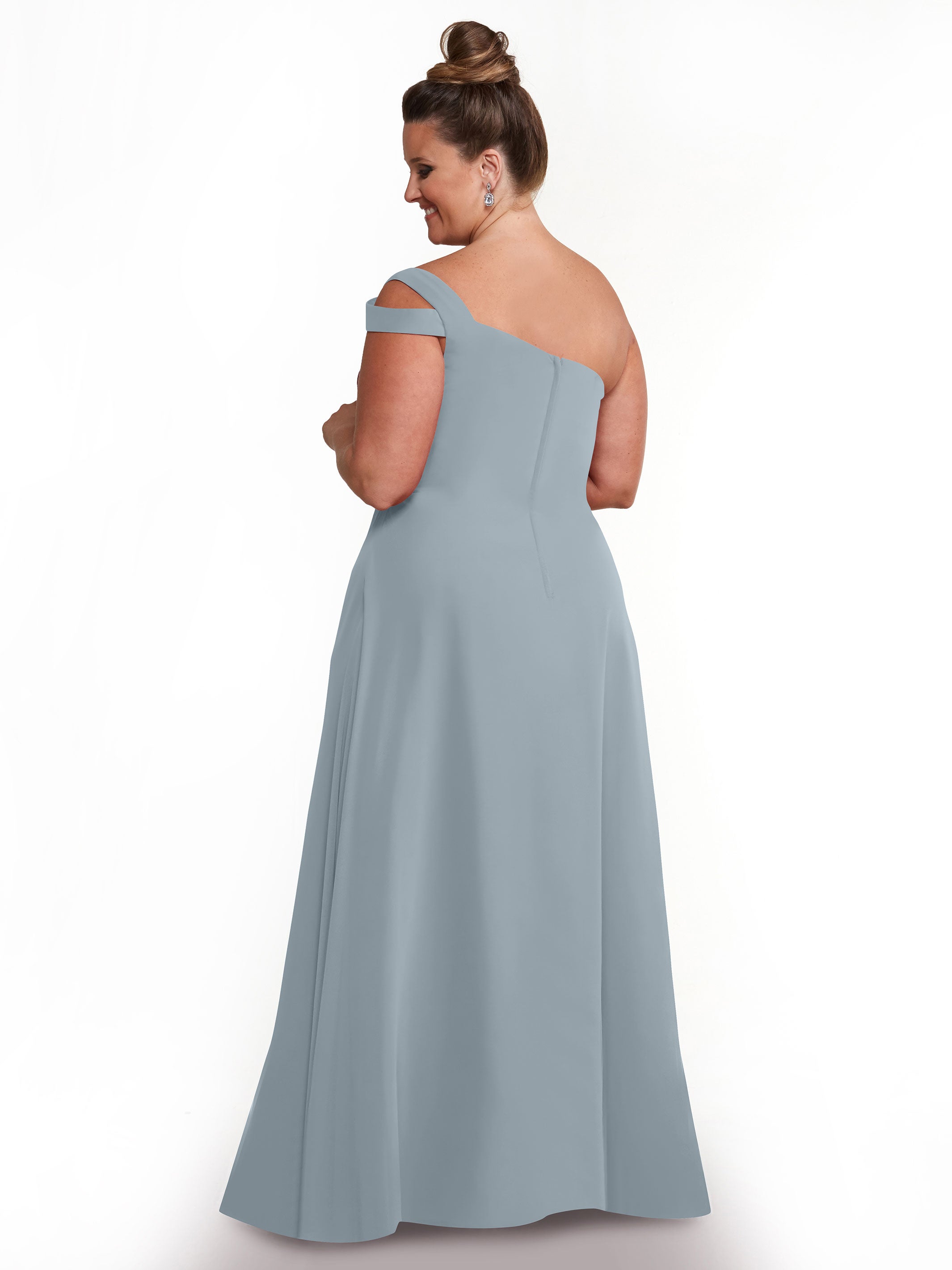 Elegant 80139 Chiffon A-Line One Shoulder Bridesmaid Dress with High Slit - Perfect for Weddings, Prom & Formal Events