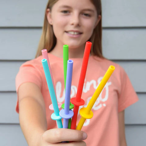 MontiiCo Reusable MINI Straws with Silicone Stoppers - Eco-Friendly Drinking Straws for Kids, Smoothies, Cocktails & Travel - BPA Free, Dishwasher Safe