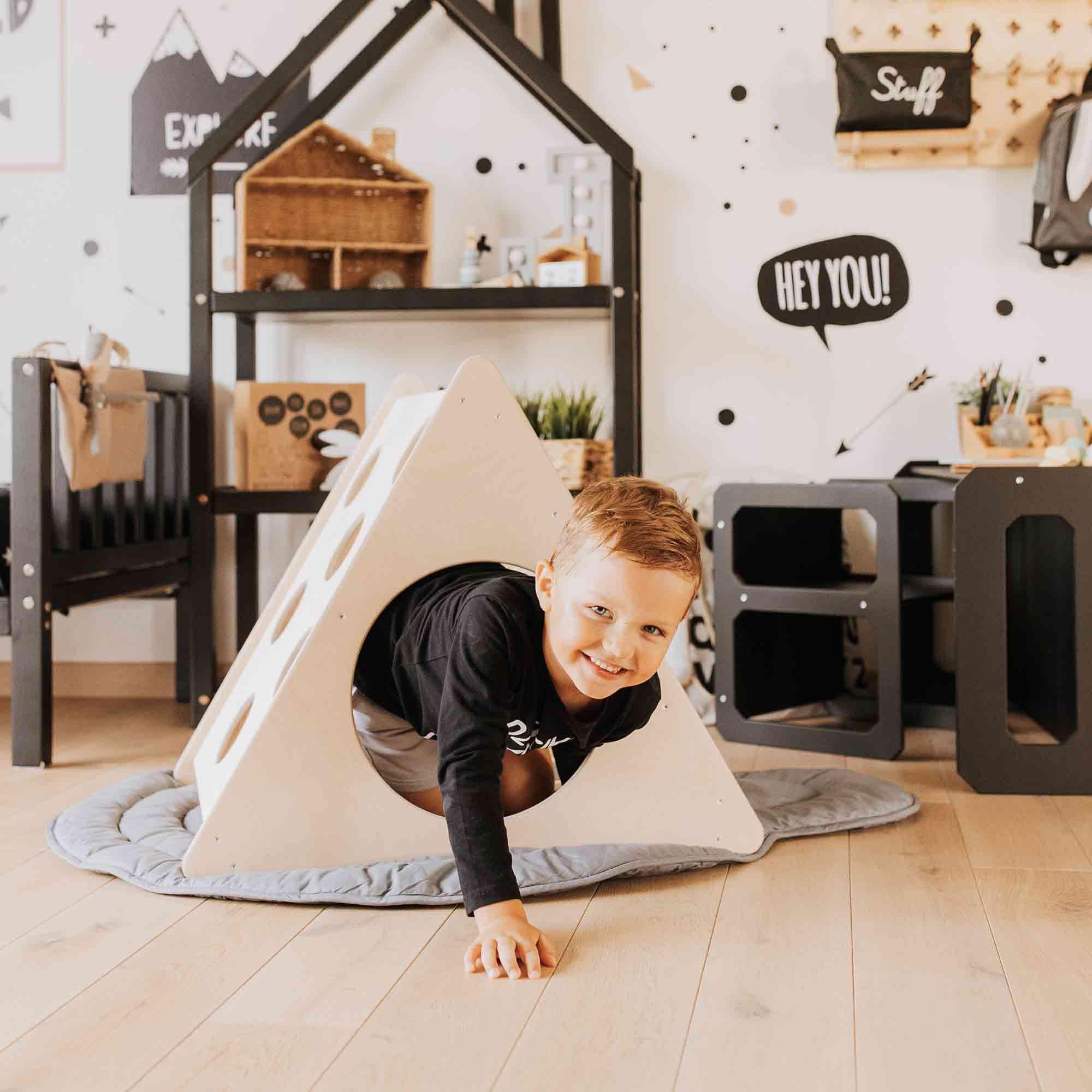 Montessori Toddler Climbing Triangle - Wooden Climber for Kids, Educational Learning Toy for Indoor & Outdoor Play - Perfect for Home, Daycare, and Preschool Activities