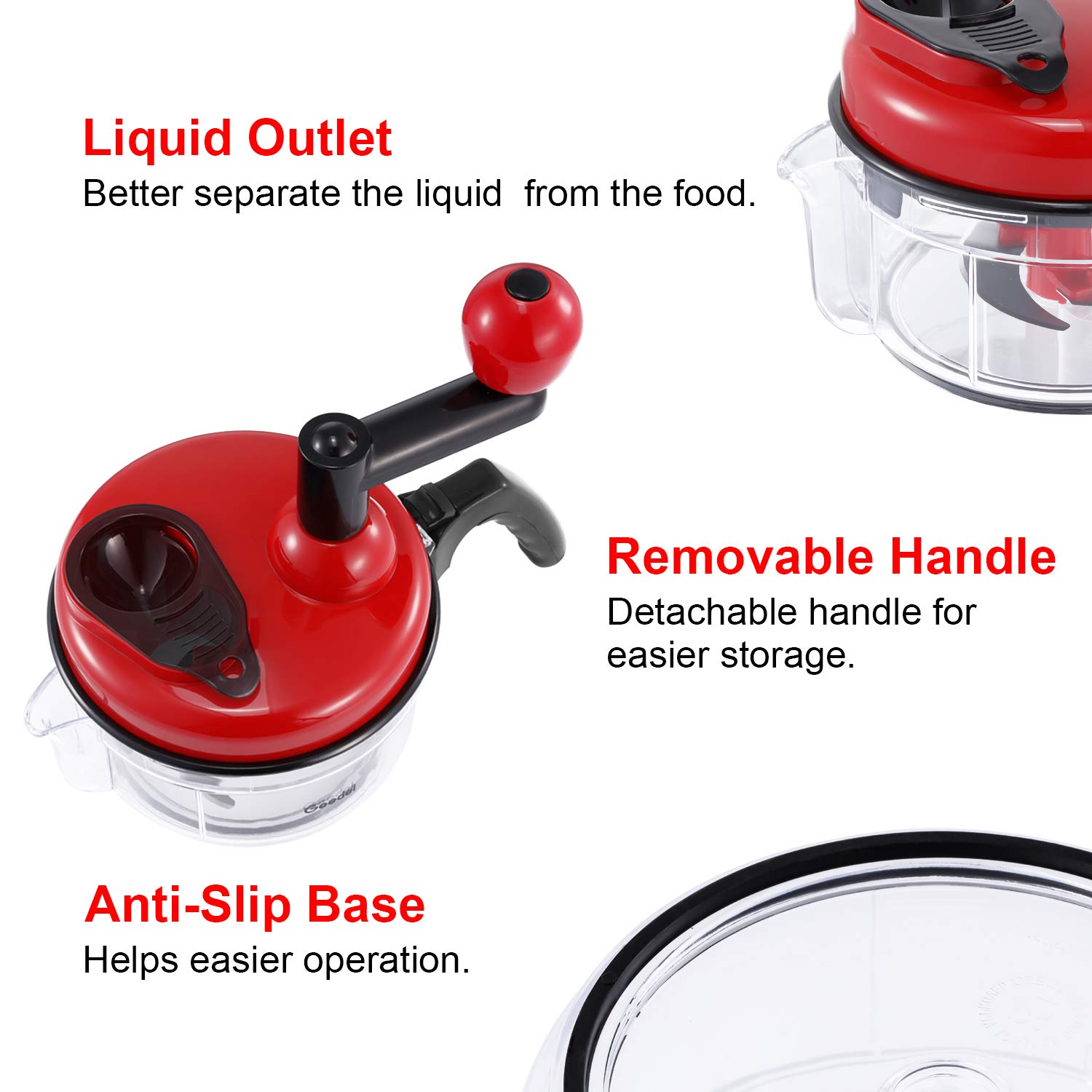 Geedel Hand Food Chopper - Manual Vegetable Dicer for Onion, Garlic, Salad & Salsa - Perfect for Kitchen Prep