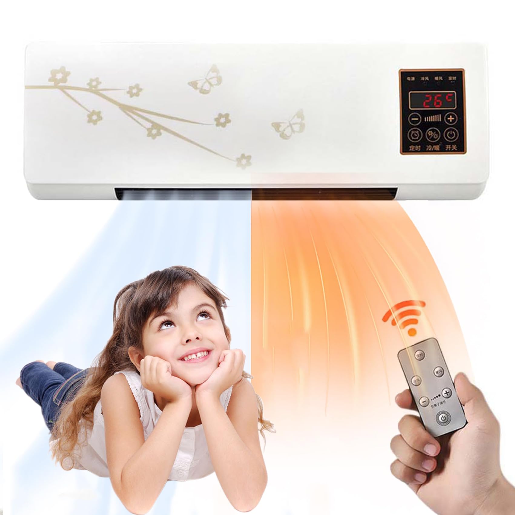 Temprair Portable Air Conditioner - 8000 BTU Wall Mounted Cooling & Heating Unit with 8-Hour Smart Timer | Perfect for Bedrooms, Home Offices & Small Spaces