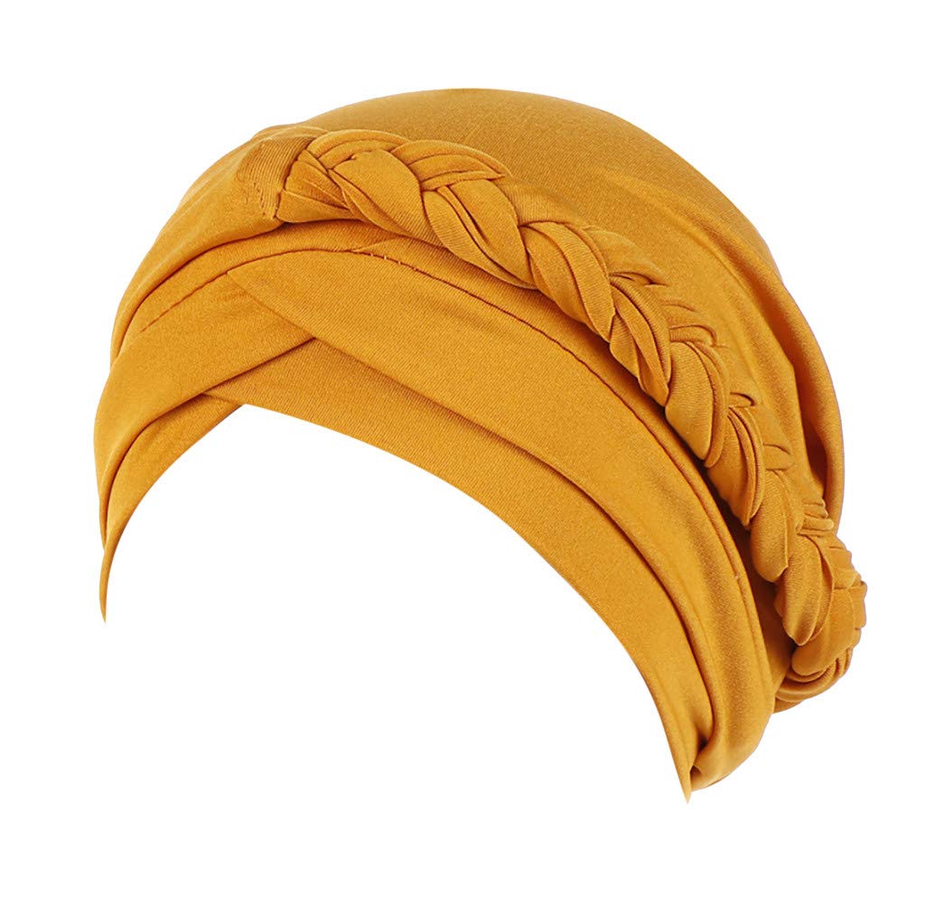 Women's Solid Plaid India Hat - Muslim Ruffle Chemo Beanie Turban Wrap Cap, Skull Cap Headband for Cancer Patients, Braided Beanie for Everyday Wear | Perfect for Chemotherapy, Religious Wear & Fashion Accessories
