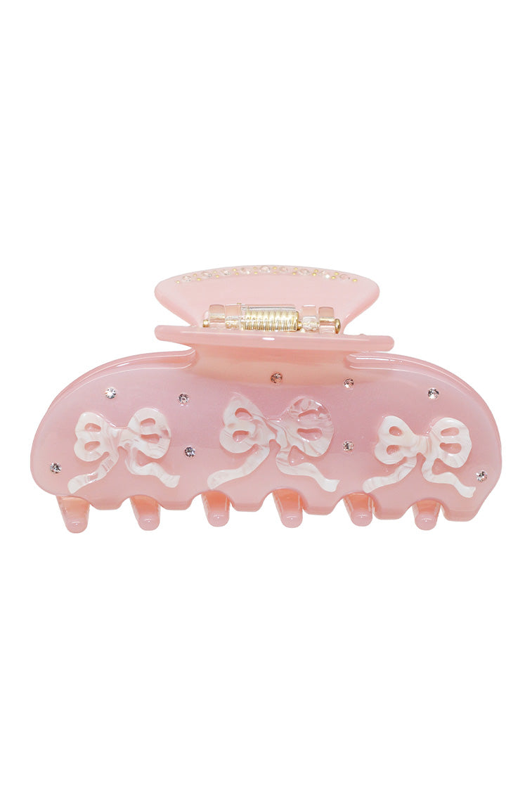 Emijay Pink Pixie Claw Clip - Hair Claw Clips for Women, Non-Slip Hair Clips for Thick Hair, Cute Hair Accessories for Girls (Pink) - Perfect for School, Work, Parties & Everyday Hairstyles