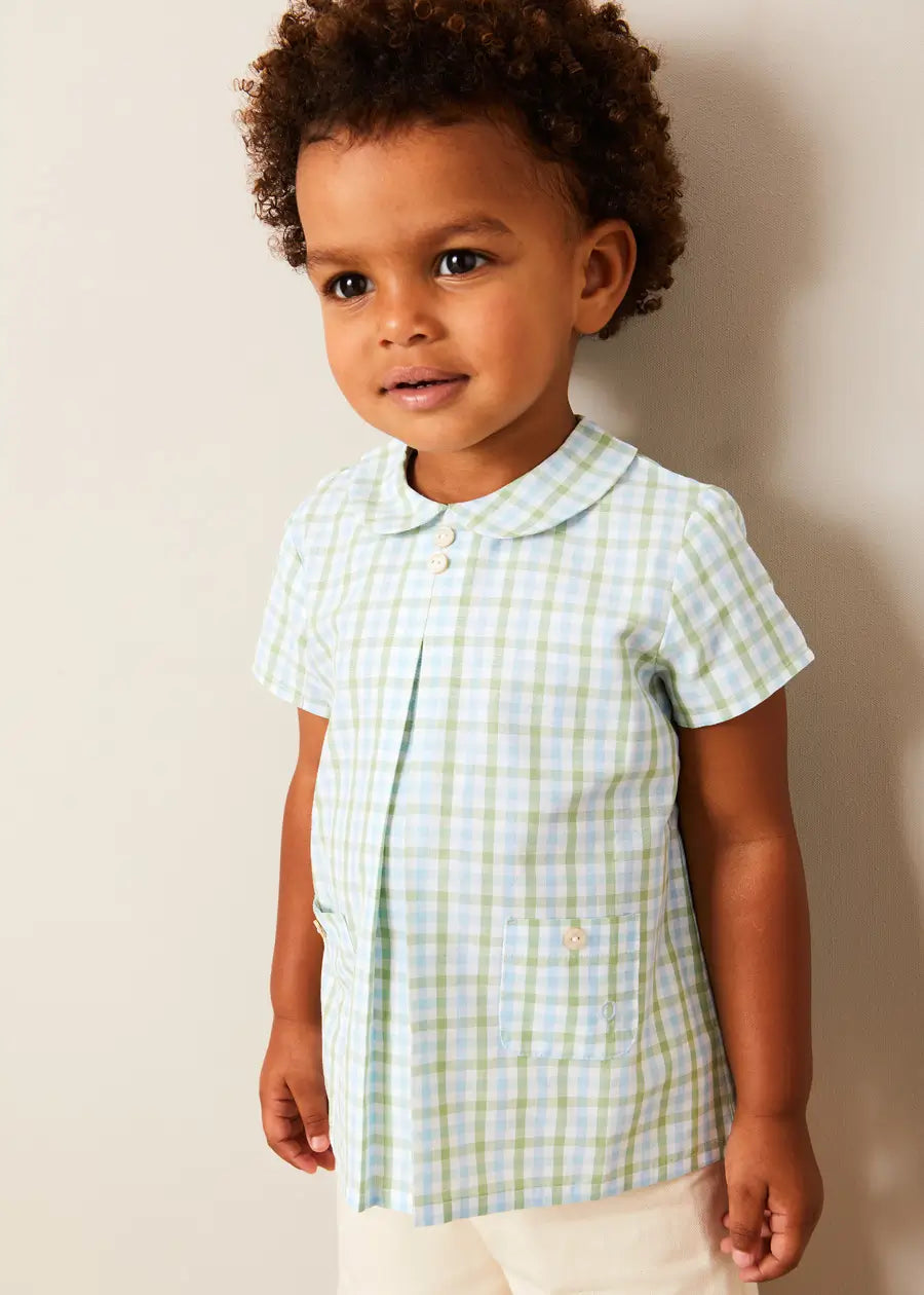 Maxwell Gingham Shirt for Toddler Boys - Stylish & Comfortable Cotton Button-Up Shirt for Kids - Perfect for Playdates, School & Family Outings